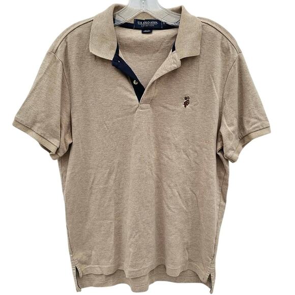 U.S. Polo Assn. Other - U.S. Polo Assn. Men's Luxury Feel Interlock Polo Shirt - Tan Khaki - Size M